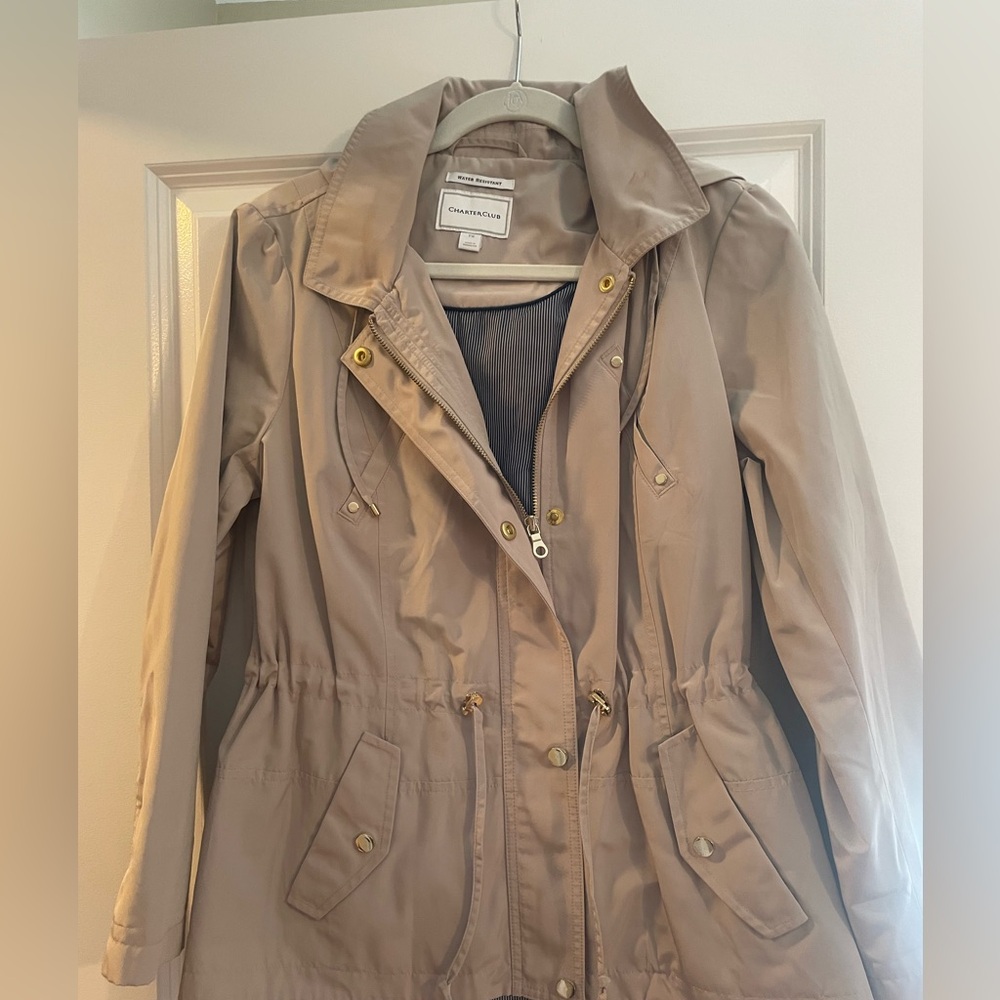 Charter Club Women's Utility Jacket in Tan Size PM